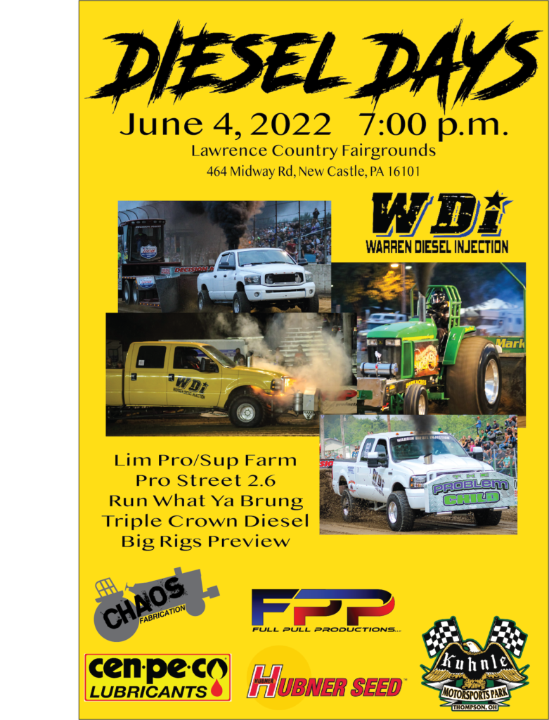 Diesel Days June 4 7PM Full Pull Productions LLC